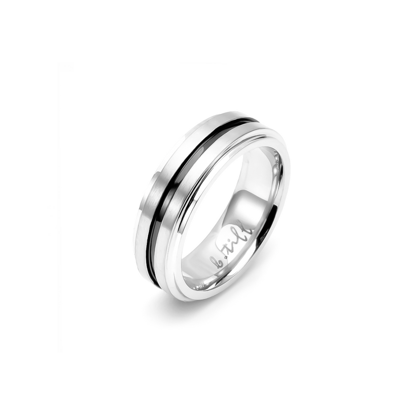 Designer Black Enamel Bearing Ring