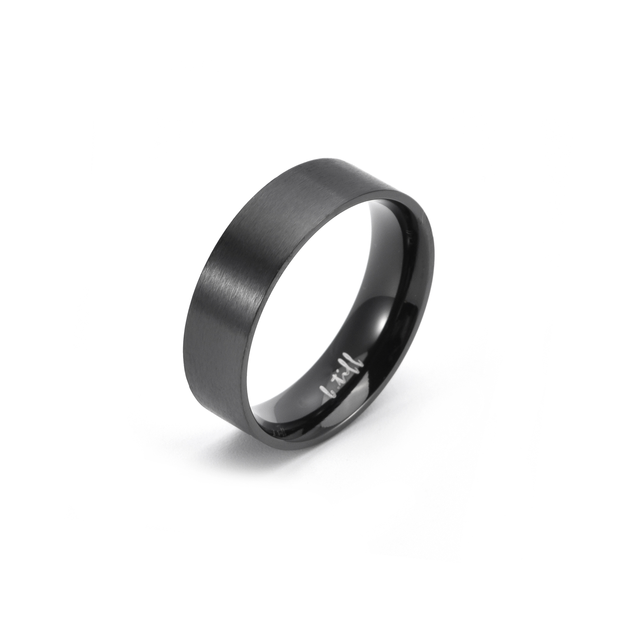 Simplicity Black Stacking Ring [Wide Band]