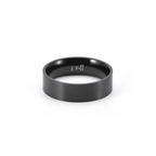 Simplicity black wide-band stacking ring