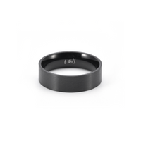 Simplicity black wide-band stacking ring