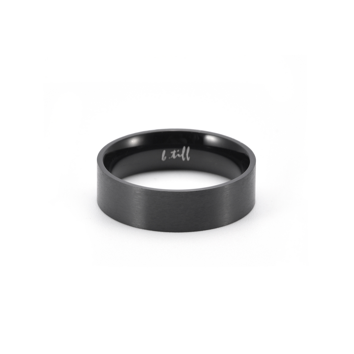 Simplicity black wide-band stacking ring