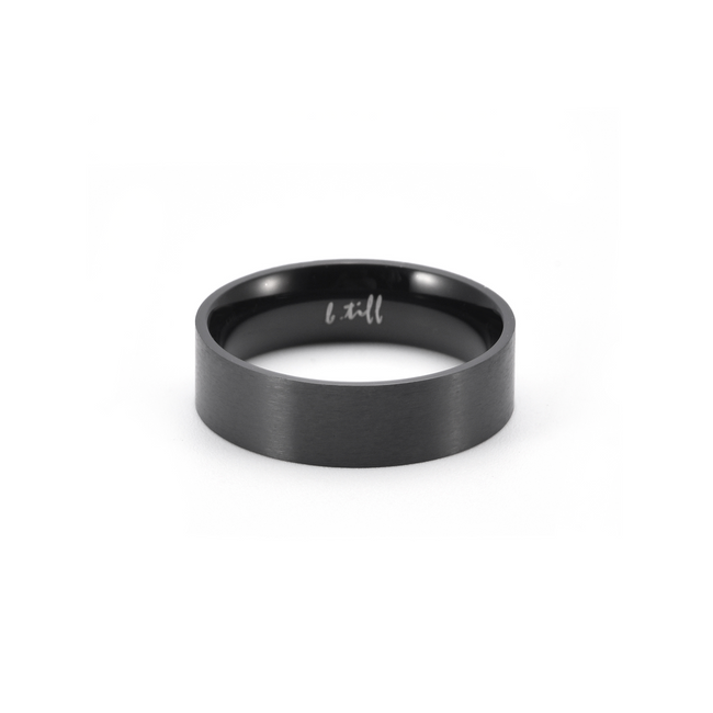 Simplicity Black Stacking Ring [Wide Band]