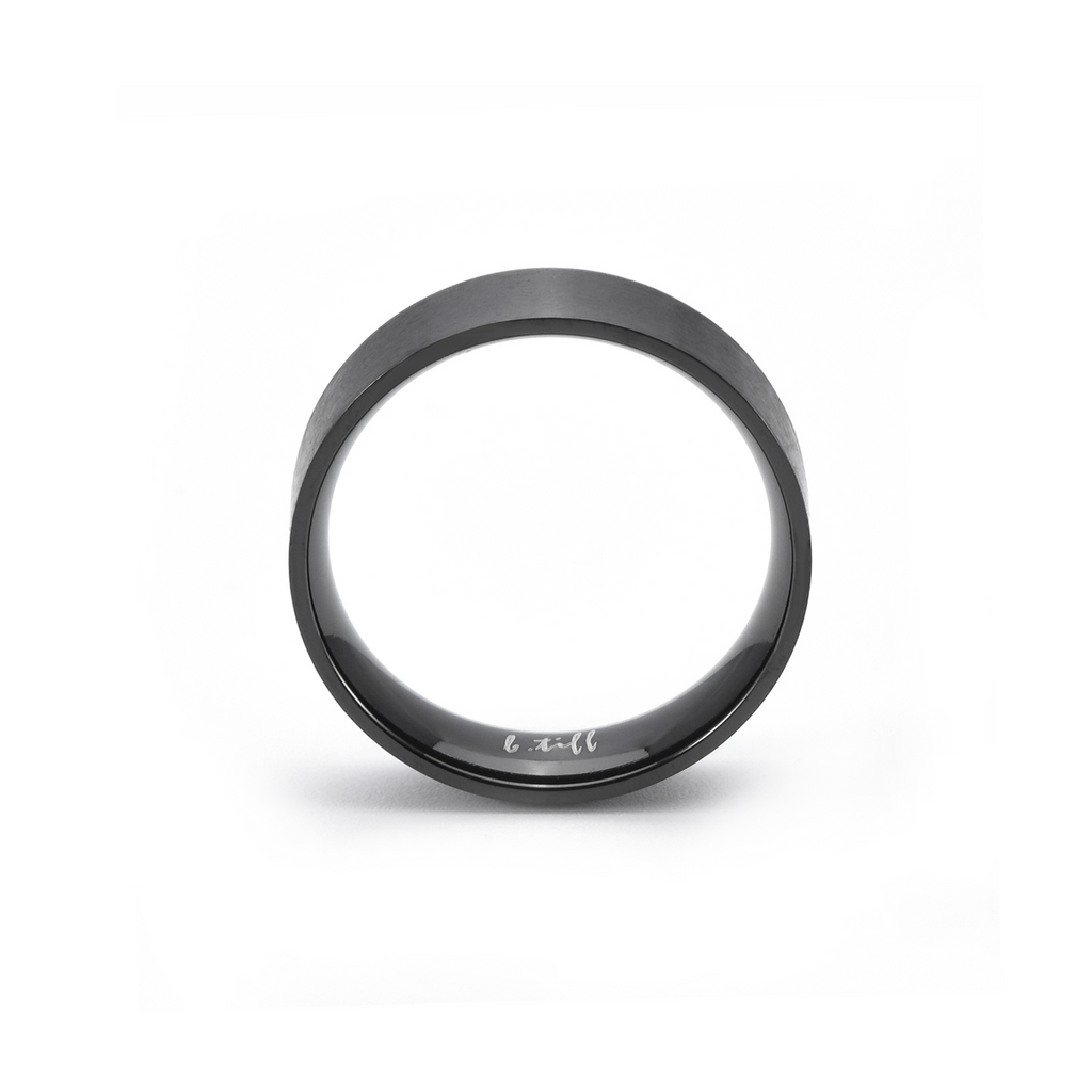 Simplicity black wide-band stacking ring