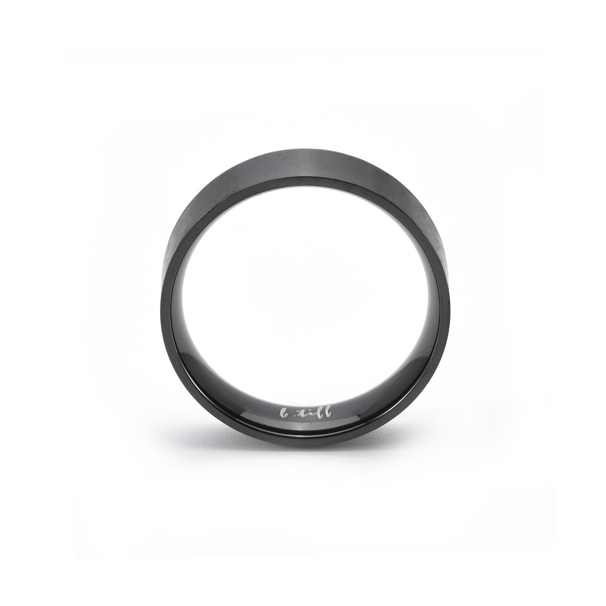 Simplicity black wide-band stacking ring