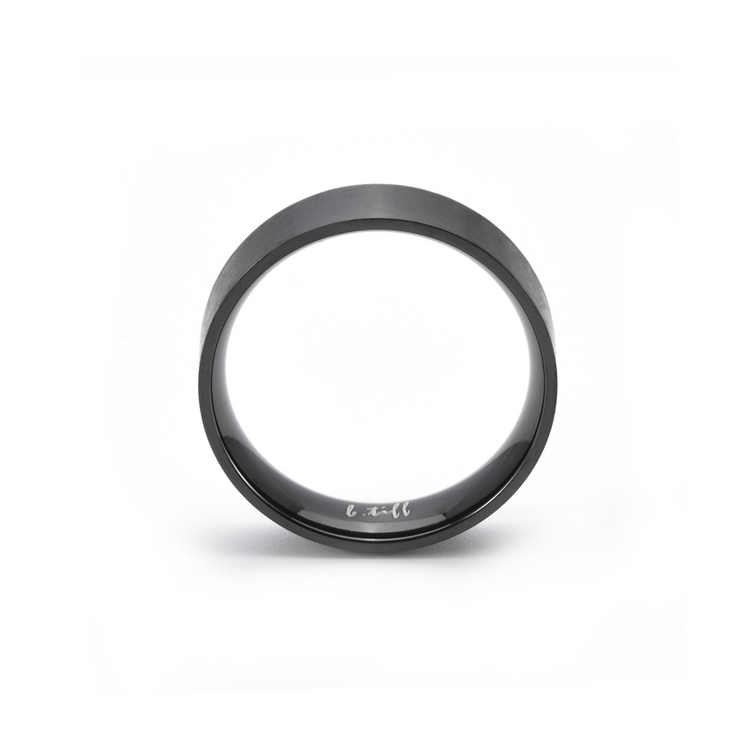 Simplicity Black Stacking Ring [Wide Band]