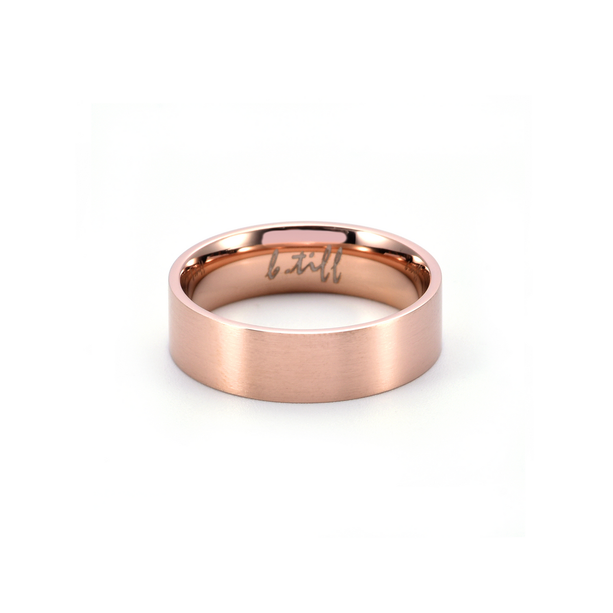Simplicity rose gold wide-band stacking ring