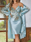 The Soft Life Beautiful Satin Robe & Nightgown Duo