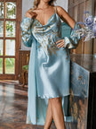 The Soft Life Beautiful Satin Robe & Nightgown Duo