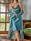 The Soft Life Beautiful Satin Robe & Nightgown Duo