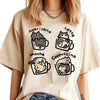 Caffeine & Catitude — Kawaii Coffee & Cats T-Shirt