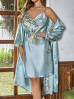 The Soft Life Beautiful Satin Robe & Nightgown Duo