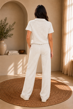 Sporty Polo & Drawstring Pant Set — back view