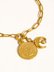 Vesta Paperclip Chain Bracelet With Coin & Moon Charms