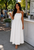 Stripe Spaghetti Strap Pocketed High Waist Maxi Dress