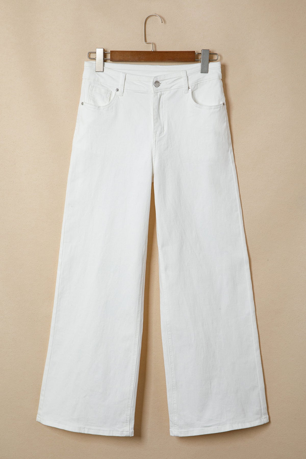 High-waist wide-leg denim jeans