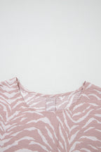 Zebra-print top and shorts lounge set