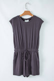 Solid Open-Back Cap Sleeve Knit Romper