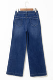 Denim Patch Pocket Wide Leg Jeans
