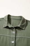 Timeless Denim Button-Up Collared Jacket