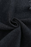 Denim Lapel Distressed Raw Hem Buttoned Jacket