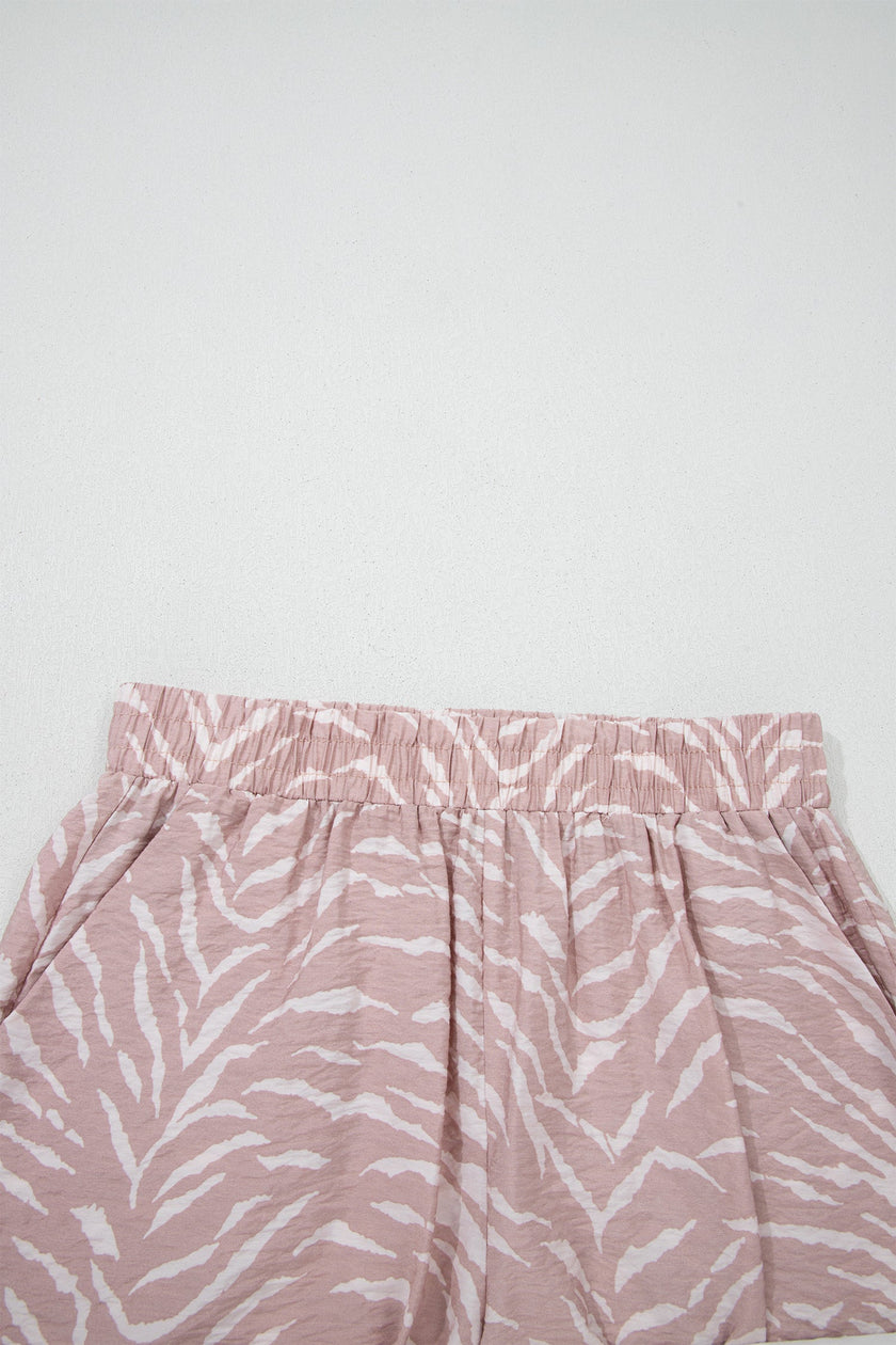 Abstract Zebra Top & Shorts Lounge Set
