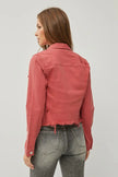 Adorable Cropped Denim Jacket With Raw Hem