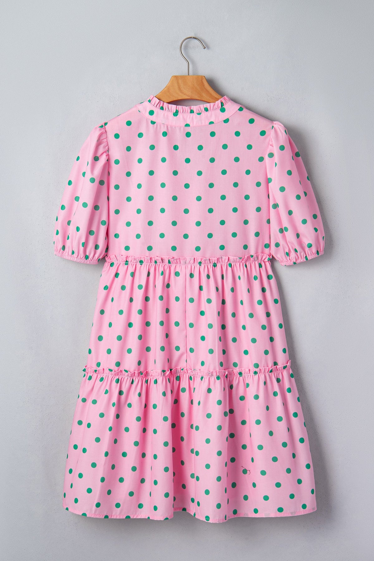 Polka Dot V-Neck Tiered Mini Dress