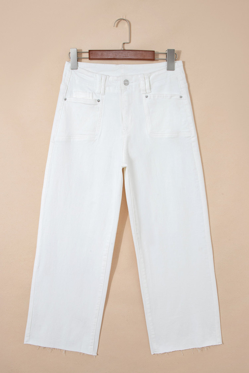 Raw hem cropped straight-leg jeans