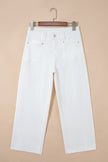 Raw Hem Cropped Straight Leg Jeans