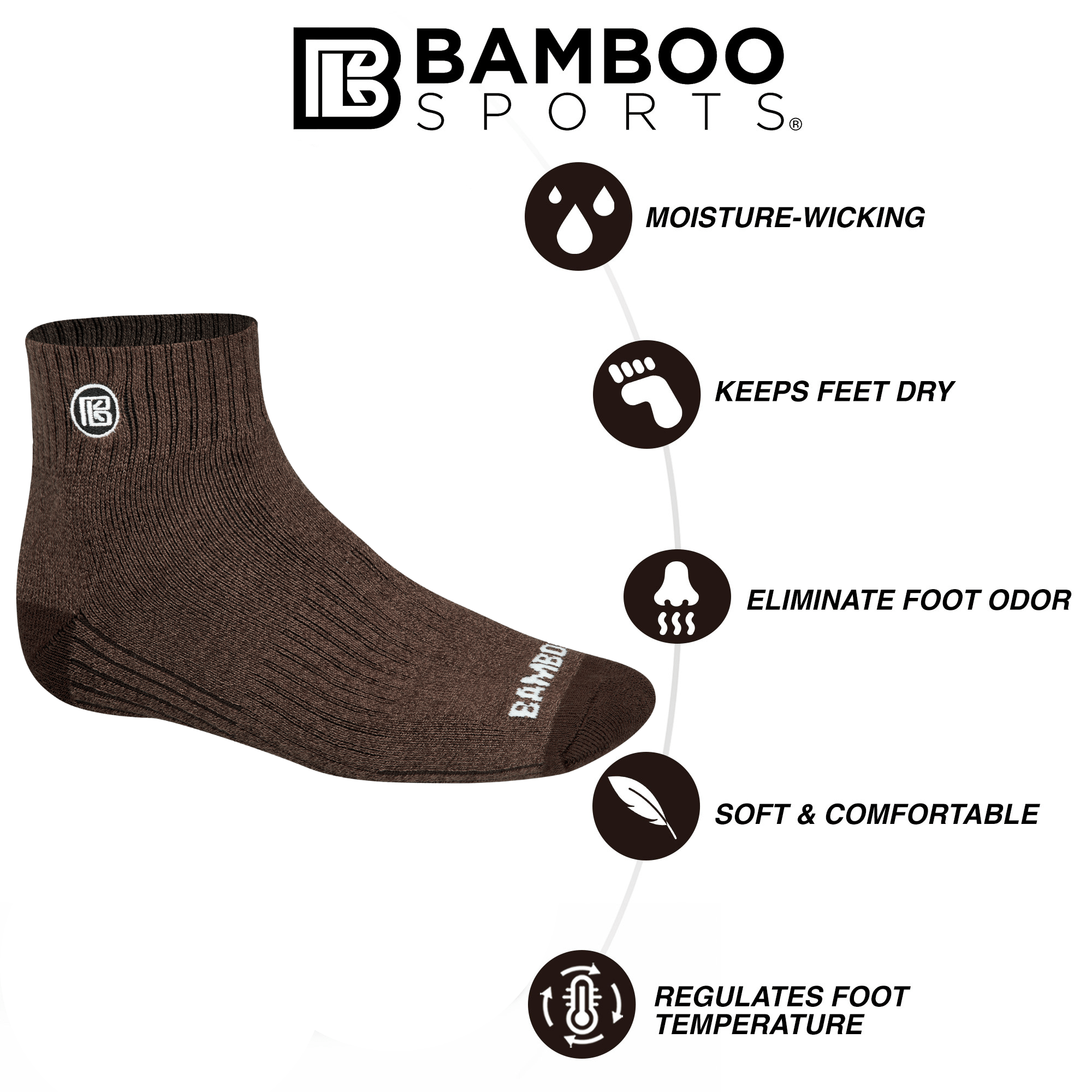 The Perfect Premium Bamboo Rayon Quarter High Crew Socks