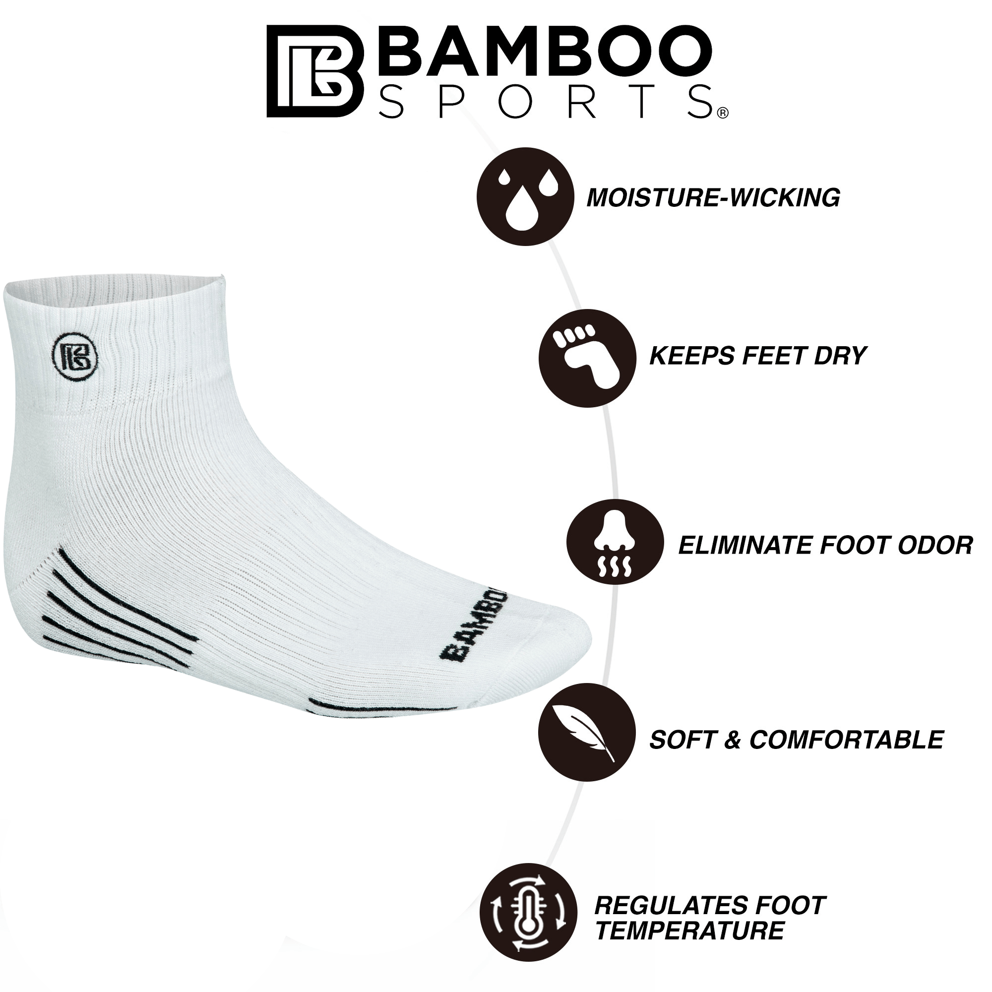 The Perfect Premium Bamboo Rayon Quarter High Crew Socks