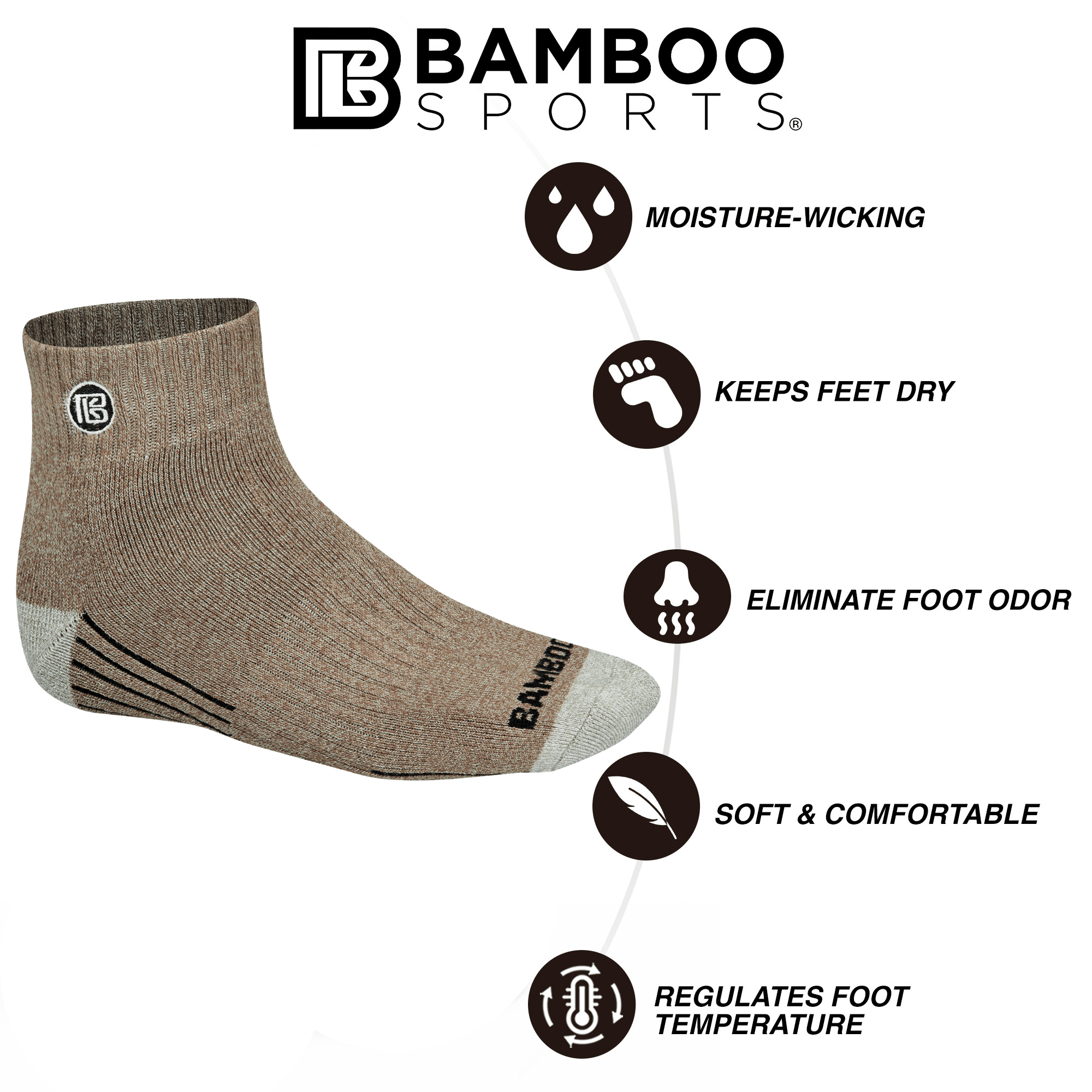 The Perfect Premium Bamboo Rayon Quarter High Crew Socks