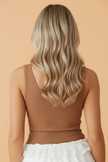 Sweet Ribbed Knit Lace Hem Tank