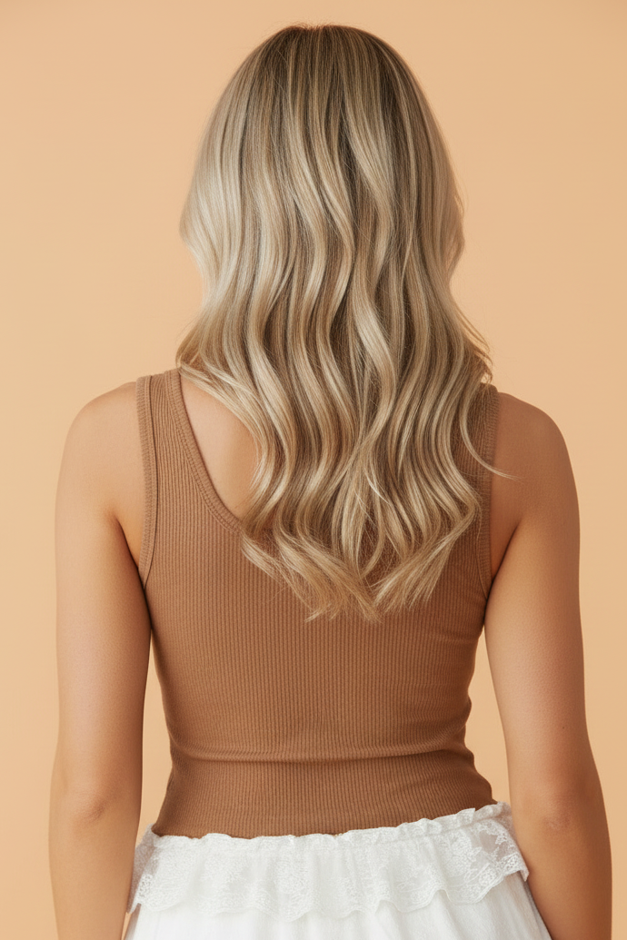 Sweet Ribbed Knit Lace Hem Tank