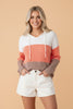 Colorblock Ribbed Hoodie Pullover