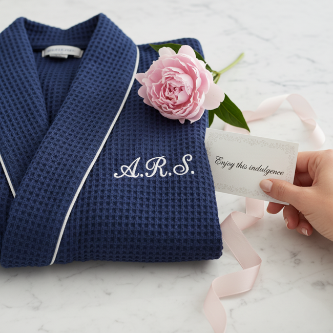 Everyday Spa-Style Elegant Women’s Waffle Piping Bathrobe