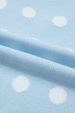 Polka Dot Puff Short Sleeve V-Neck Sweater