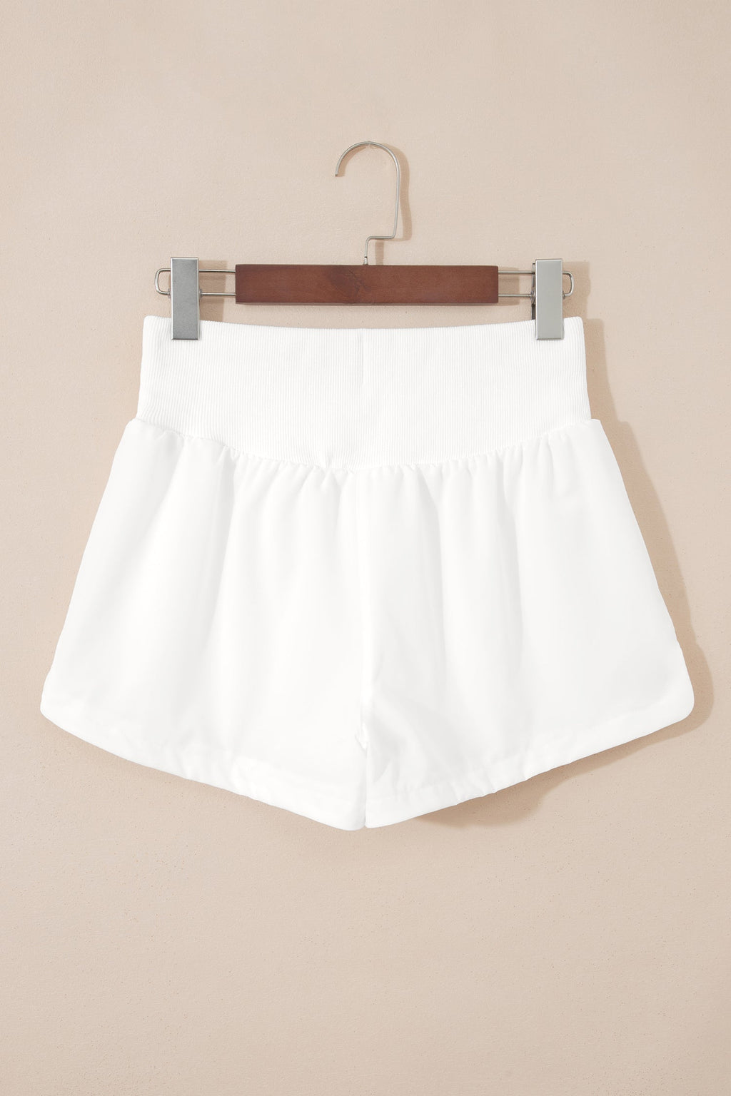 Ribbed high-waist athletic shorts with stretch fit