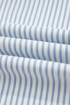Striped high-waist barrel-leg jeans
