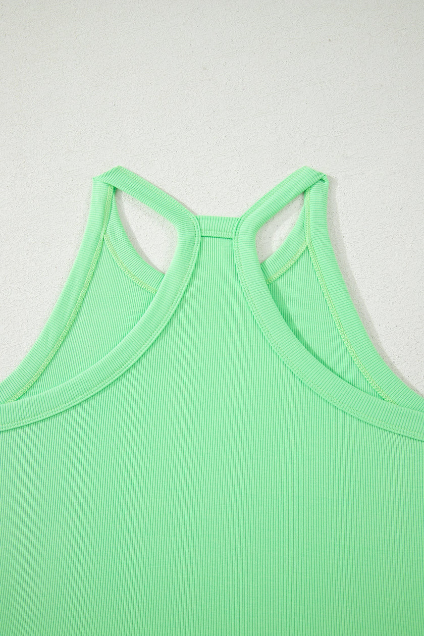 Solid Tank Top & Elastic Waist Mini Skort Set