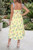Summer Bloom Midi Dress With Scalloped Embroidered Hem