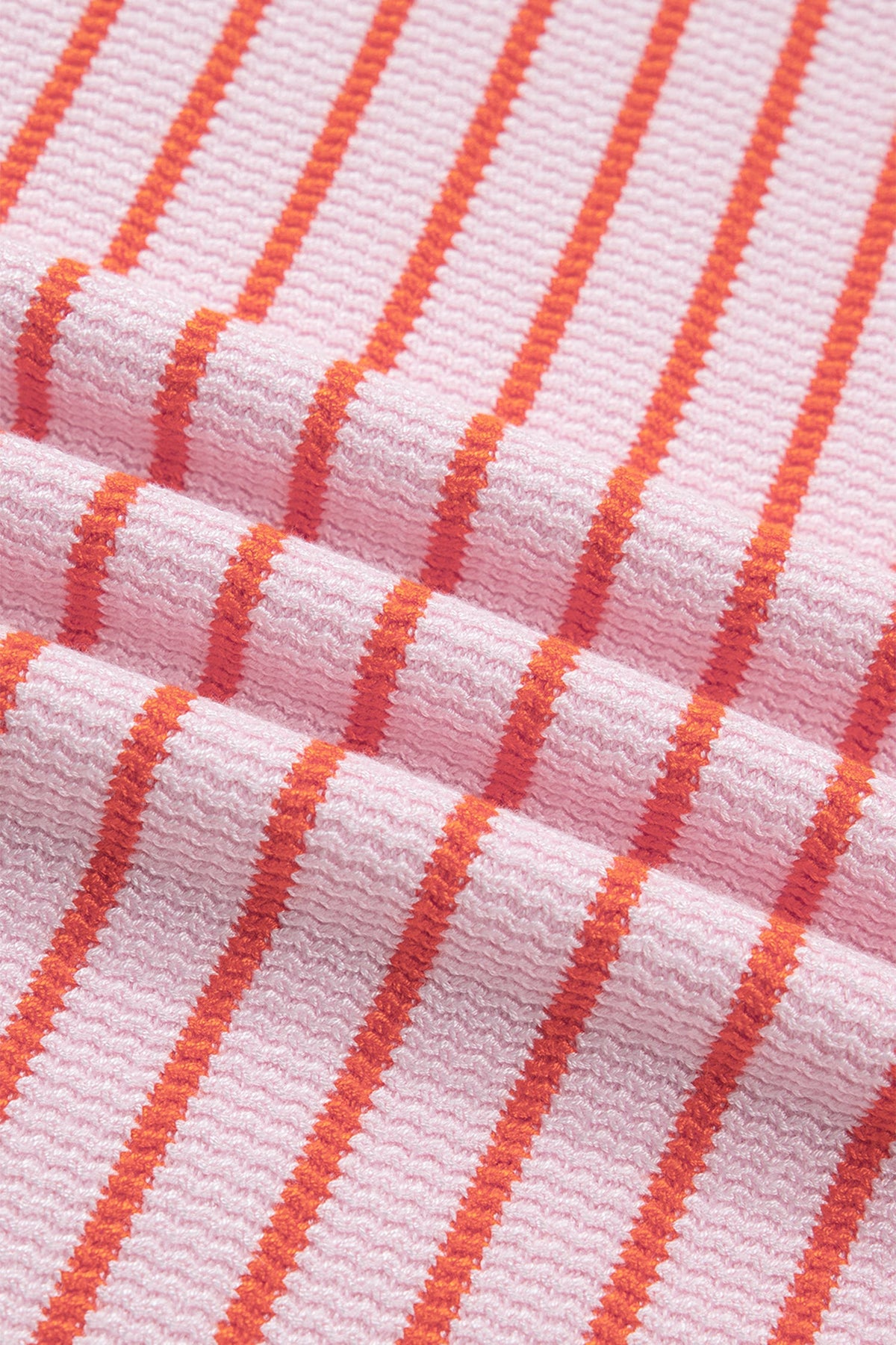 Striped textured-knit sleeveless sweater top