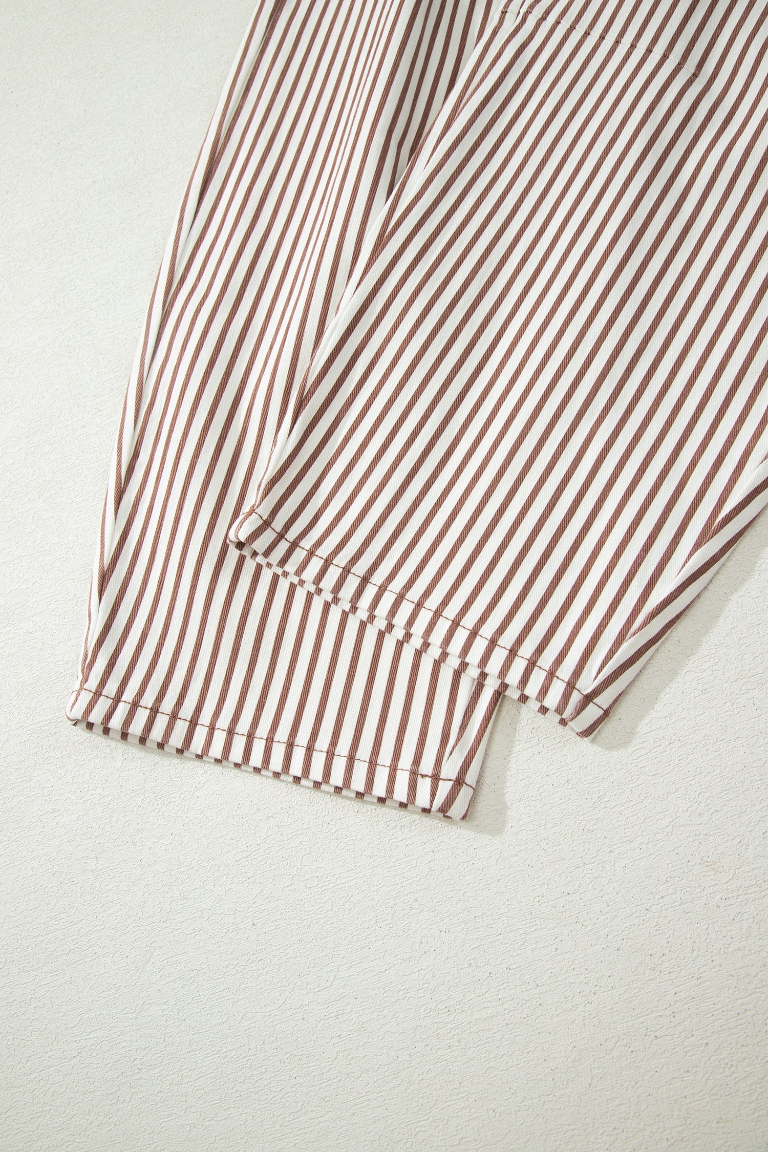 Striped High Waist Barrel Leg Jeans