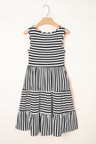Stripe Scoop Neck Sleeveless Mini Dress