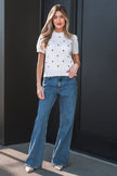Adorable Polka Dot Bubble Sleeve Sweater