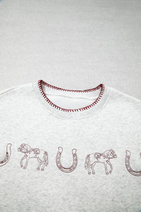 Western Embroidered Graphic Sweatshirt