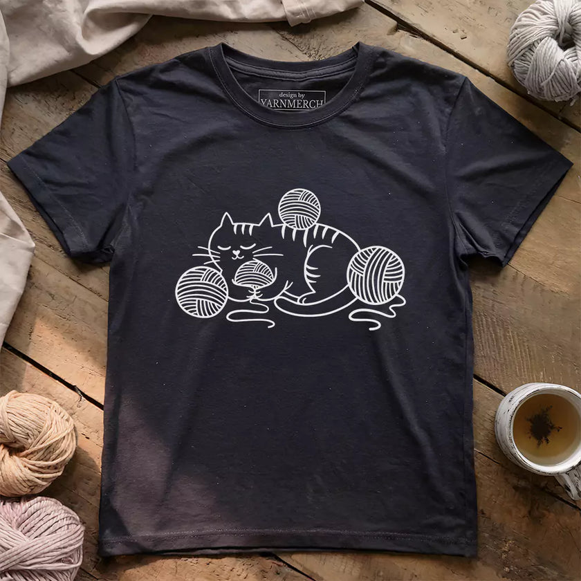Cat Vibes Sleeping Tabby Cat T-Shirt
