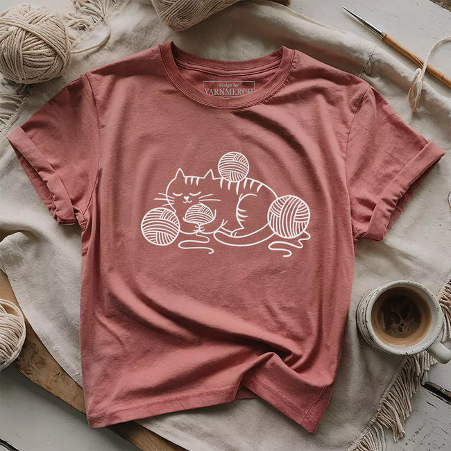 Cat Vibes Sleeping Tabby Cat T-Shirt