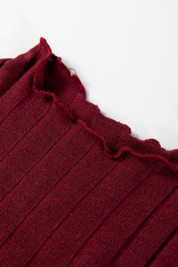 Ribbed Knit Patchwork Long Sleeve Mini Dress - additional product view