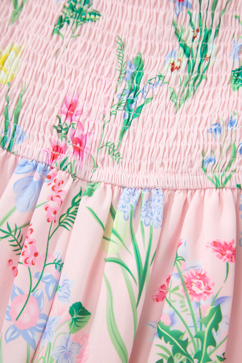 Summer Bloom Midi Dress With Scalloped Embroidered Hem
